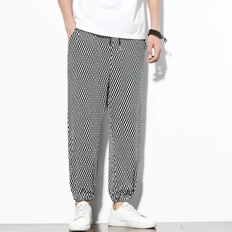 Cotton Linen Relaxed-Fit Joggers