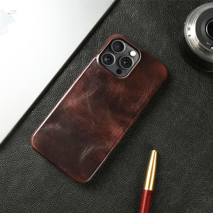 Full Grain Genuine Leather iPhone Case