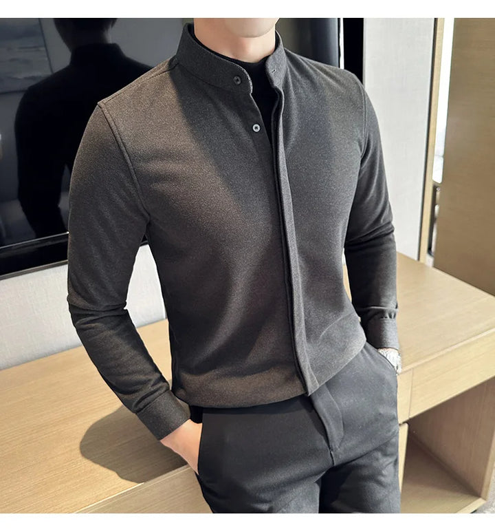 Stand-Up Collar Tailored Cardigan