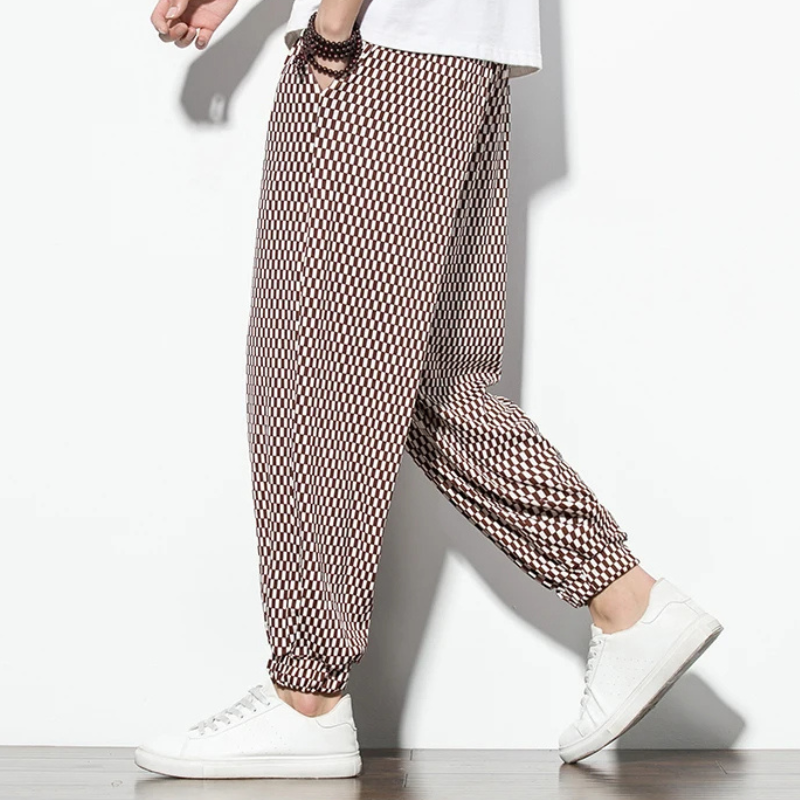 Cotton Linen Relaxed-Fit Joggers