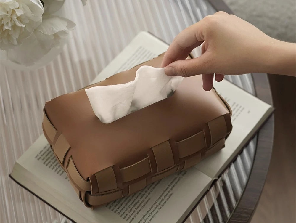 Leather Accent Tissue Box