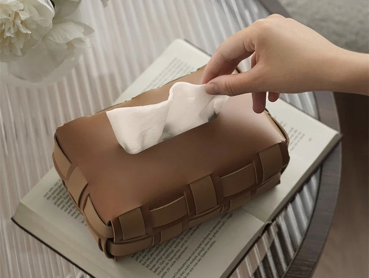 Leather Accent Tissue Box