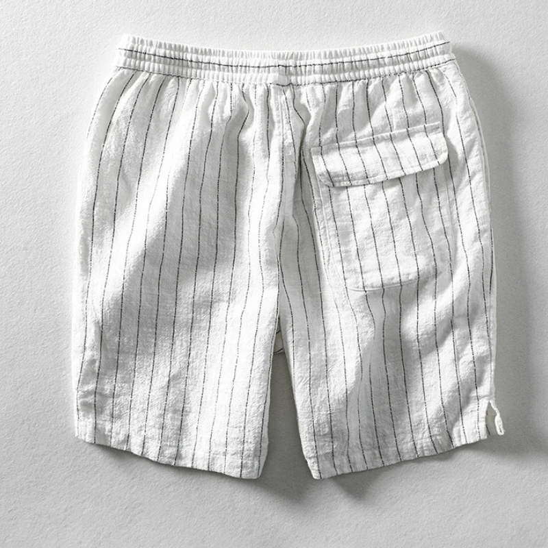 Cotton Linen Pinstripe Shorts