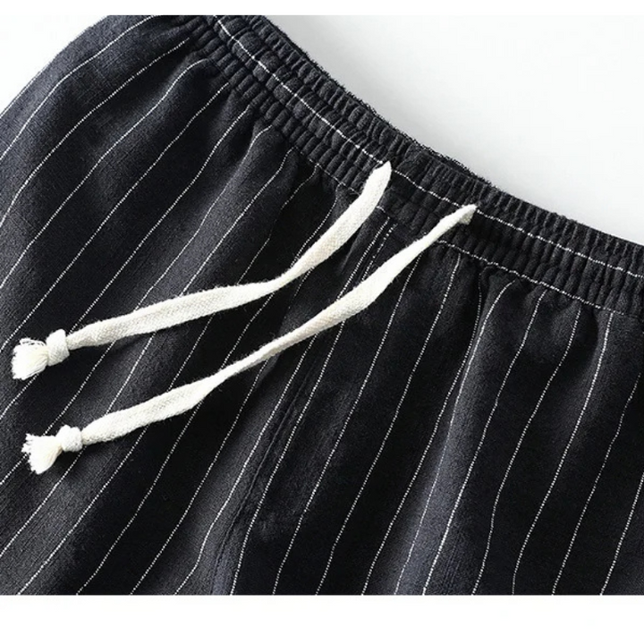 Cotton Linen Pinstripe Shorts