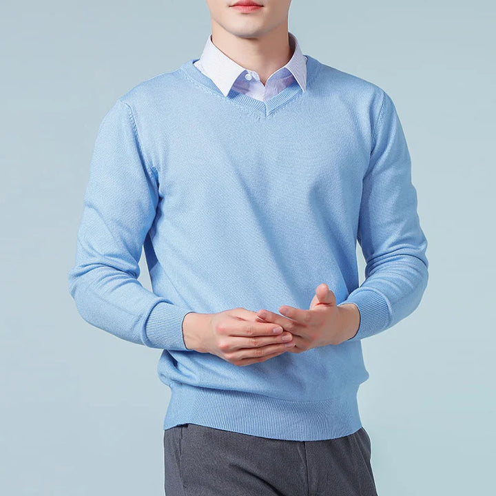 Brooks V-Neck Wool Sweater