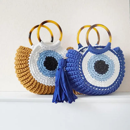 Hand-Crochet Evil Eye Handbag