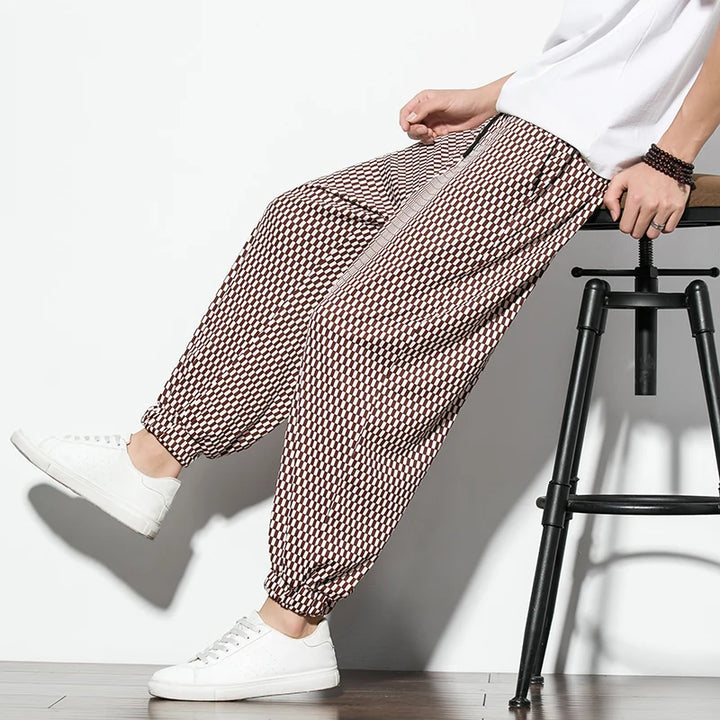 Cotton Linen Relaxed-Fit Joggers