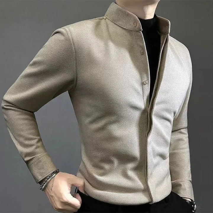 Stand-Up Collar Tailored Cardigan