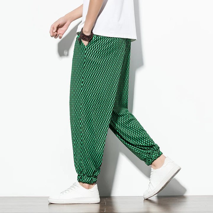 Cotton Linen Relaxed-Fit Joggers