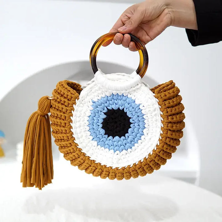 Hand-Crochet Evil Eye Handbag