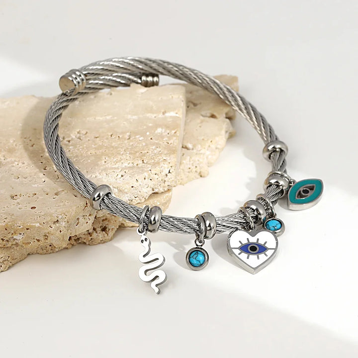 Evil Eye Bangle Bracelet