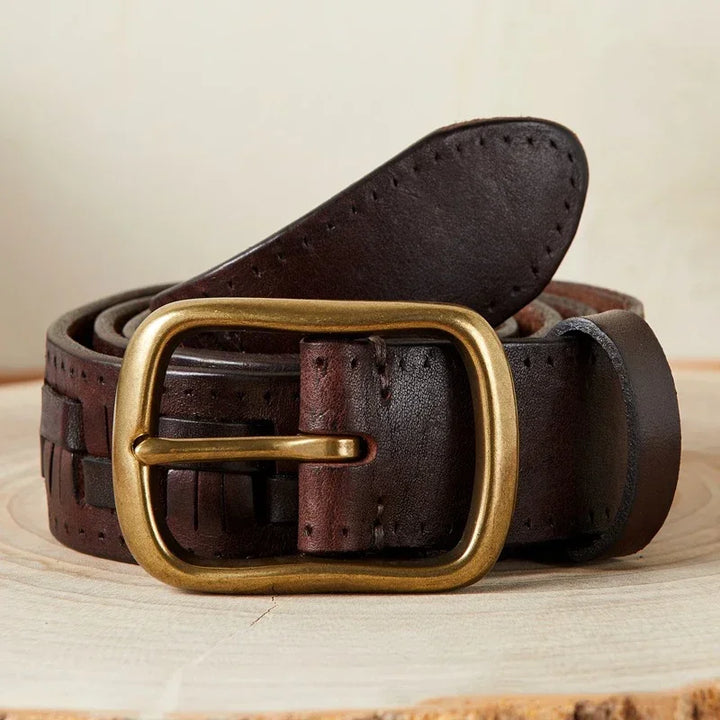 Intrecciato Genuine Cowhide Leather Belt