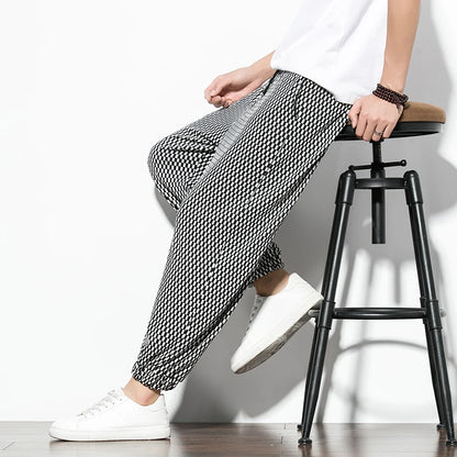 Cotton Linen Relaxed-Fit Joggers