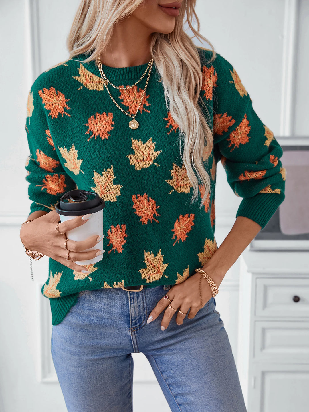 Autumn Leaf Knit Sweater