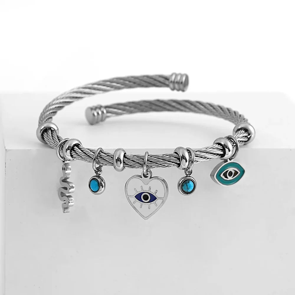 Evil Eye Bangle Bracelet