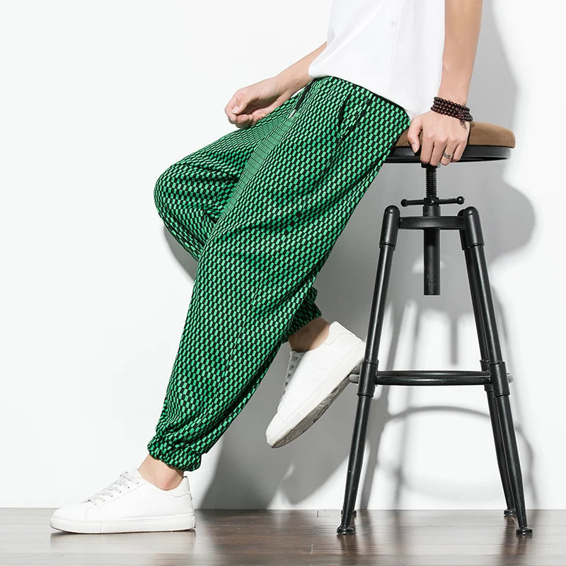 Cotton Linen Relaxed-Fit Joggers