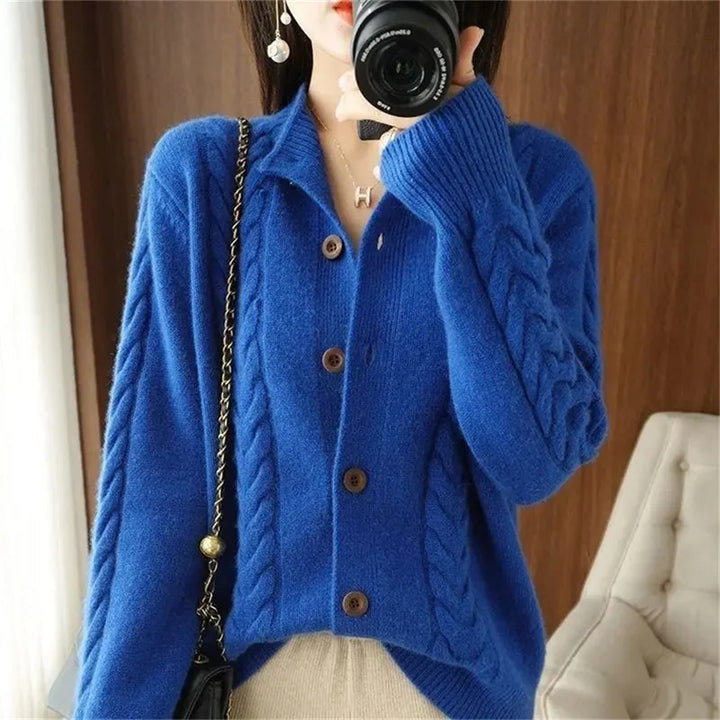 Relaxed-Fit Regular Yarn Cardigan