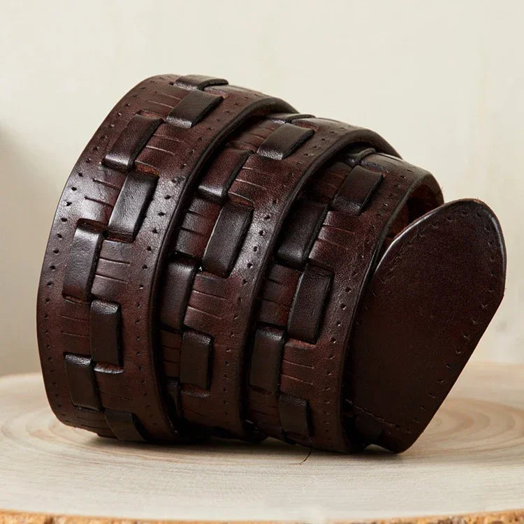 Intrecciato Genuine Cowhide Leather Belt