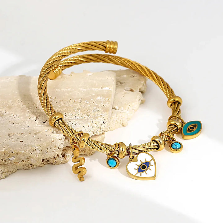 Evil Eye Bangle Bracelet