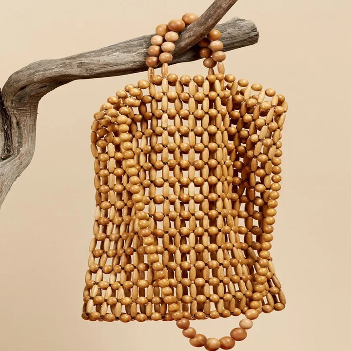 Natural Wooden Beads Tote Bag