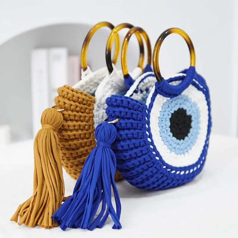 Hand-Crochet Evil Eye Handbag