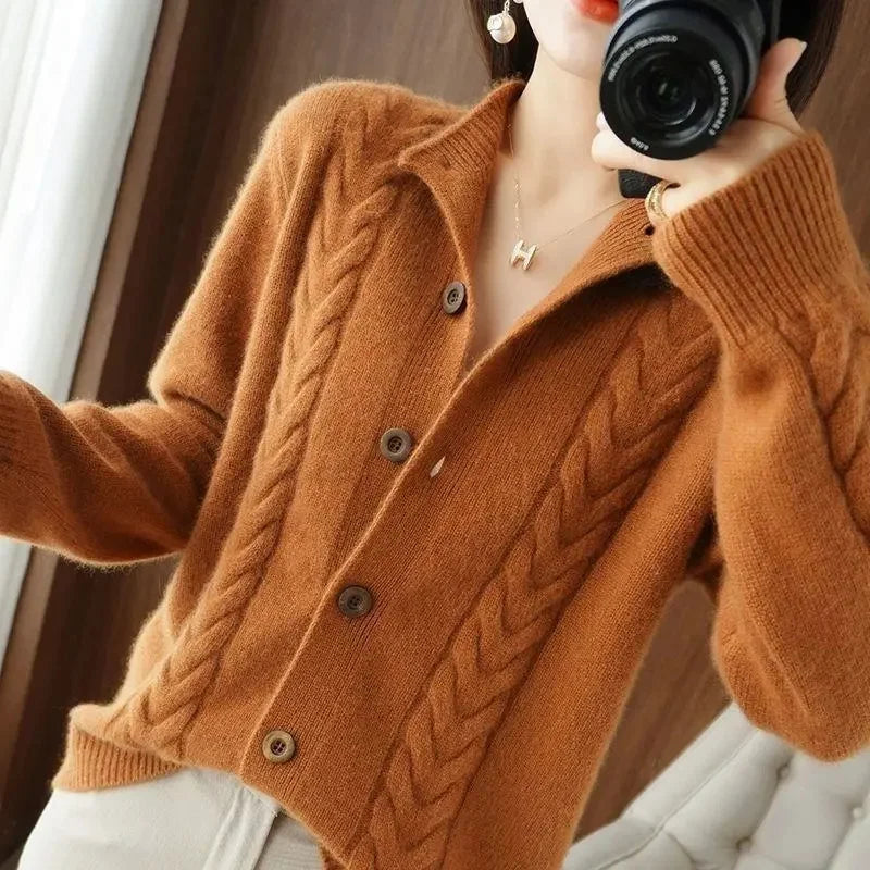 Relaxed-Fit Regular Yarn Cardigan