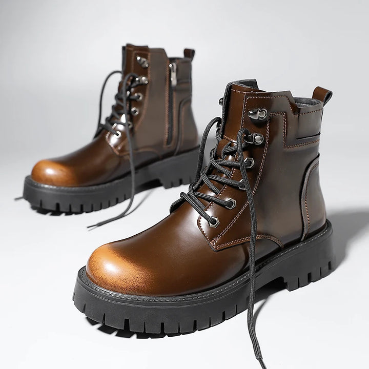 Hyggins Genuine Leather Lug Boots