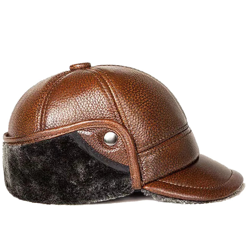 MonteBianco Genuine Cowhide Furred Hat