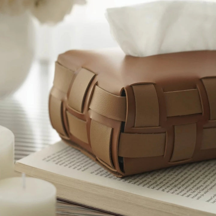 Leather Accent Tissue Box