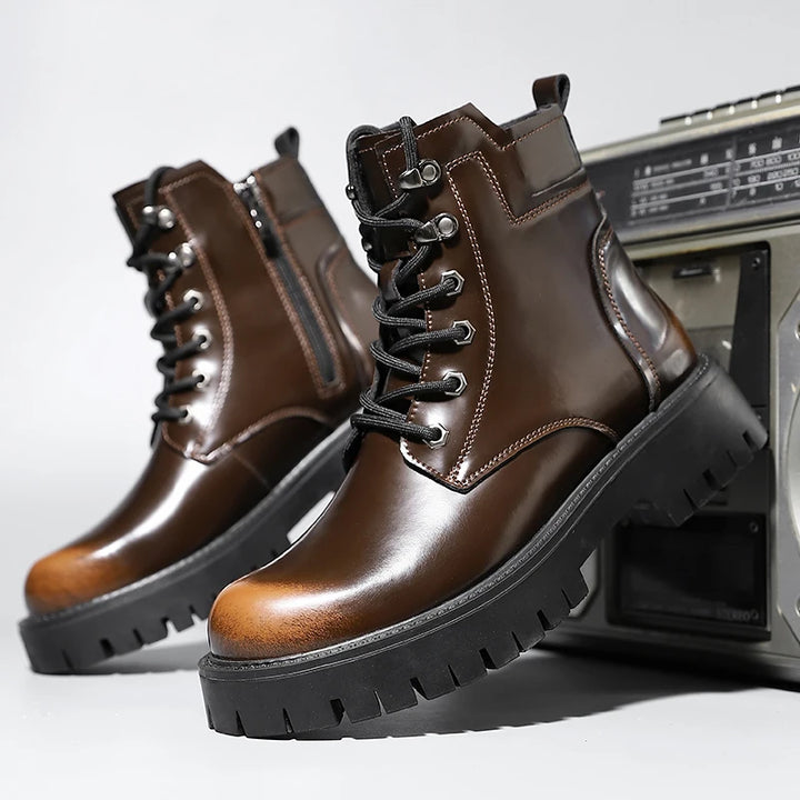 Hyggins Genuine Leather Lug Boots