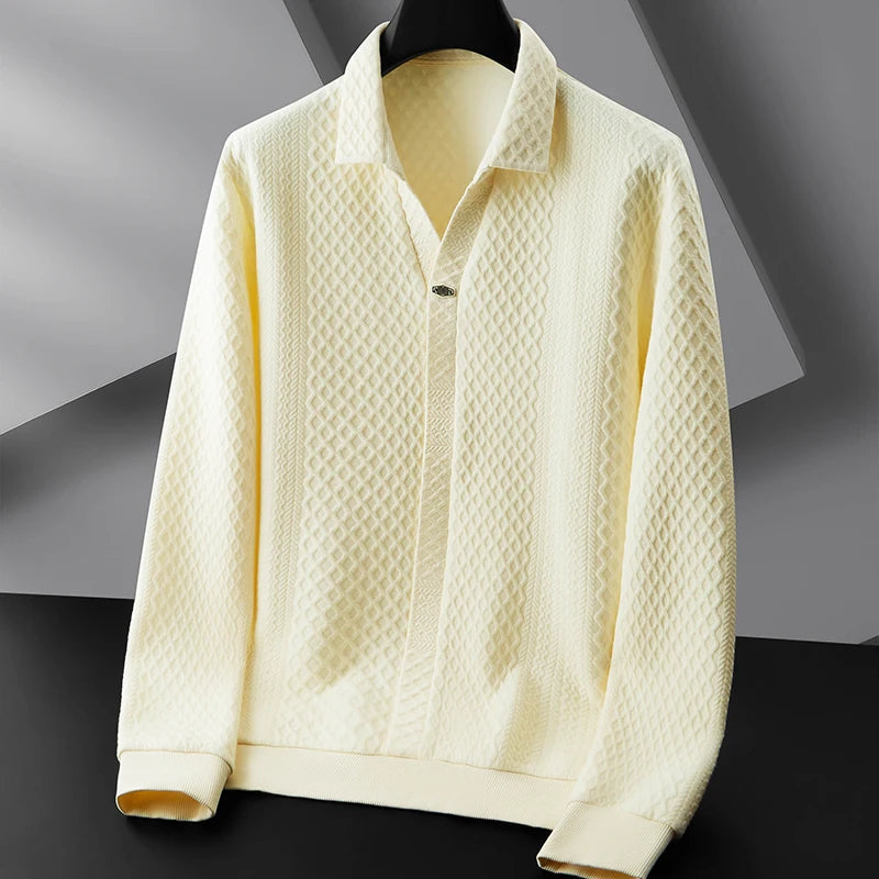 Morris Cable Knit Polo Sweater